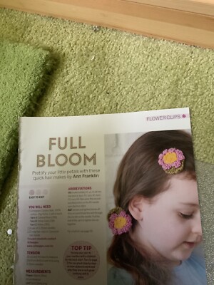 Full Bloom Easy Mädchen Haar Blumen Clips Strickanleitung: Ann Franklin