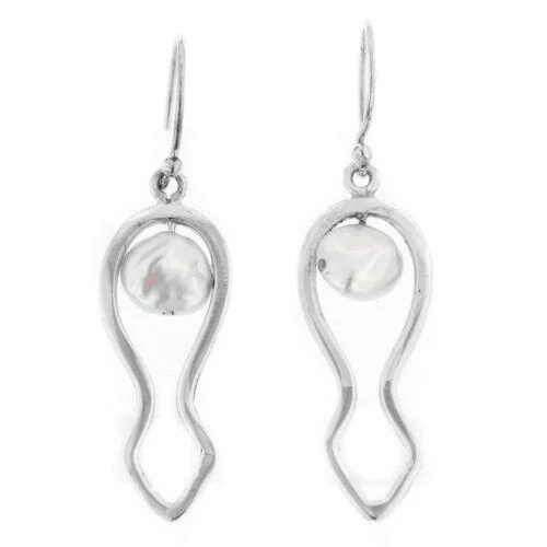 Orecchini di lusso con perle a goccia in argento sterling 925 parti su 1000