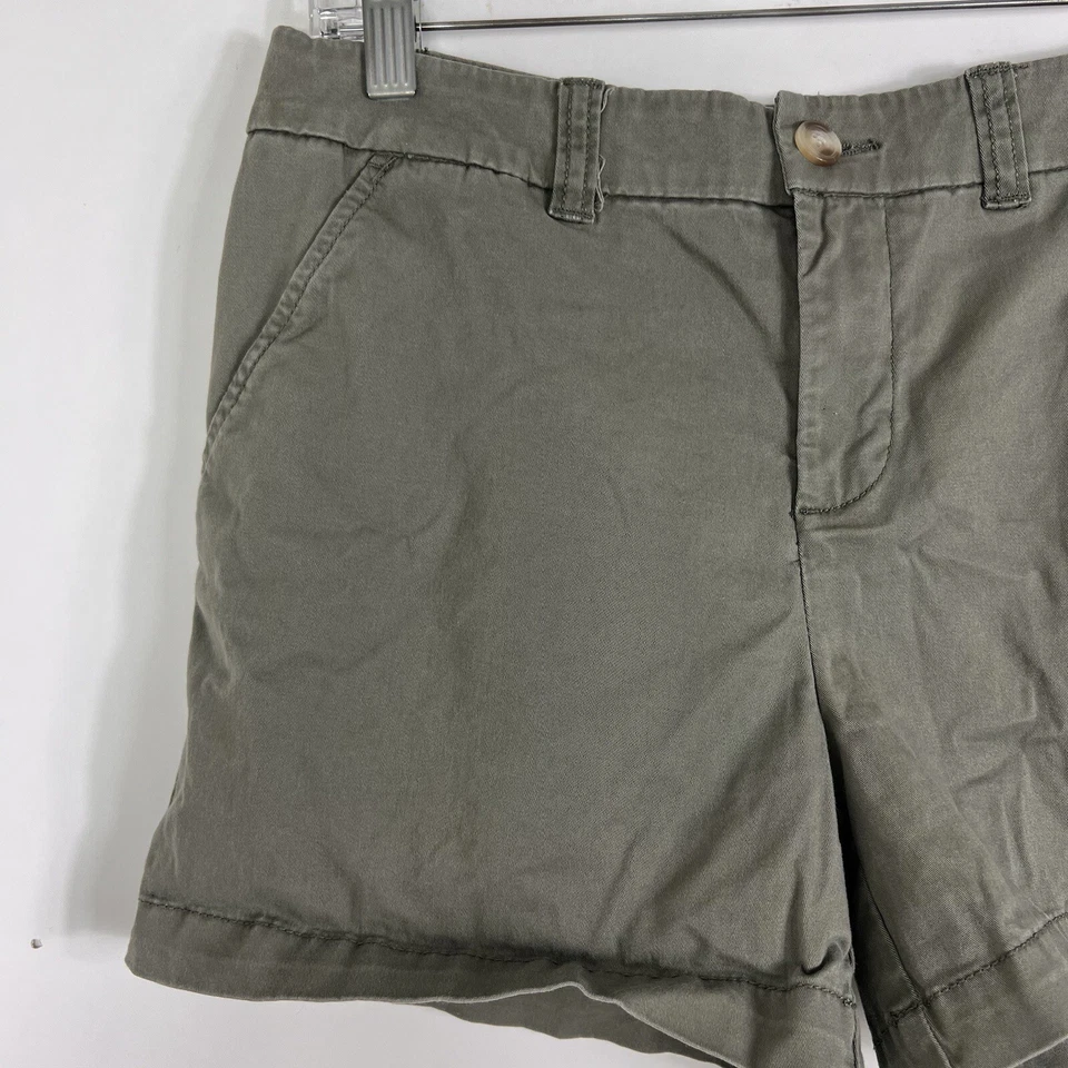 Maison Jules Shorts Women's Size 6 Chino Khaki Mid Rise Stretch Twill Gray - Image 2 of 4