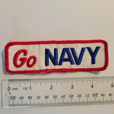 Vintage US Navy Patch USN Go Navy red, white and blue