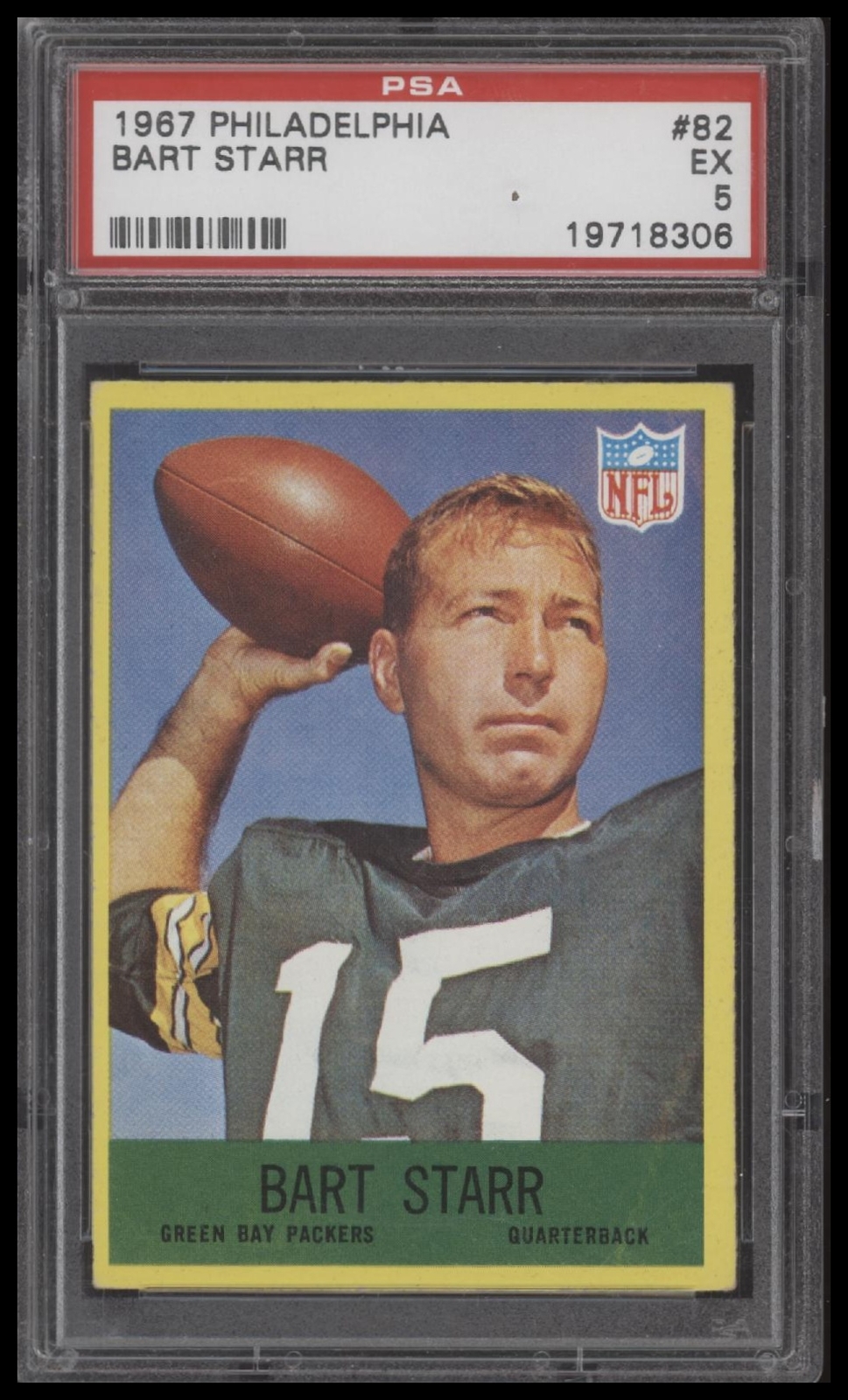 1967 PHILADELPHIA BART STARR 82 EX PSA 5 FOOTBALL GREEN BAY PACKERS