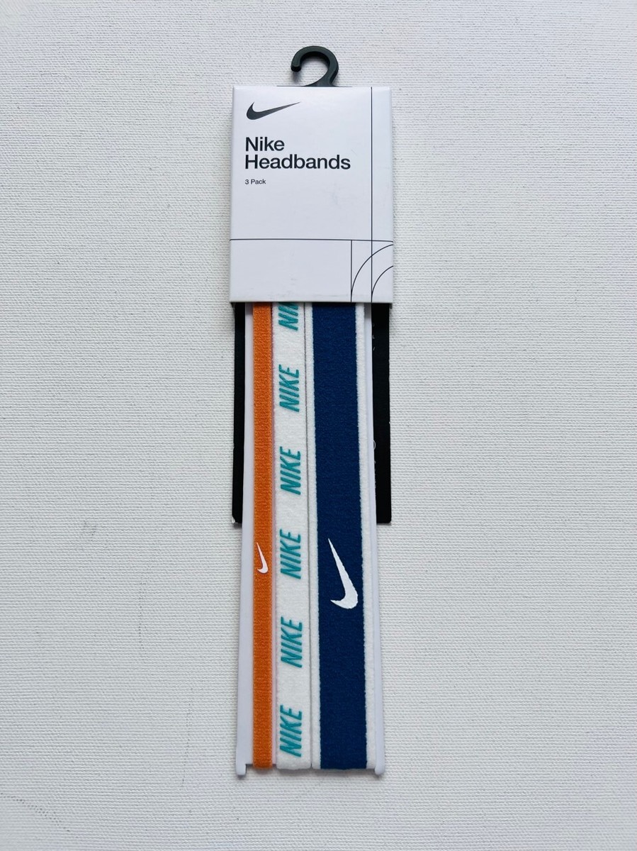 Nike Mixed Width Headbands 3 Pack Teal / White / Mango 207675_1.jpg?v=9824f6af18c1a0e7 main image 2