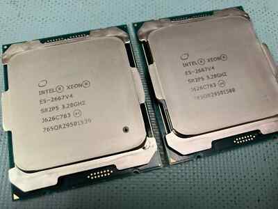Matched pair Intel Xeon E5-2667v4 SR2P5 3.20GHz, 8 core, 25MB Processors LGA2011