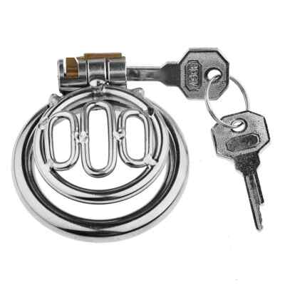Newest Male Flat Cage Metal Chastity Device Ball Rings Lock Loyalty Men Sissy