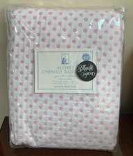 Pottery Barn Kids Audrey Chenille Dot Curtain Pole Panel Drape 44 x 63 Pink