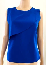 A-k-r-i-s Punto Royal Blue Sleeveless Blouse Women's Size 8