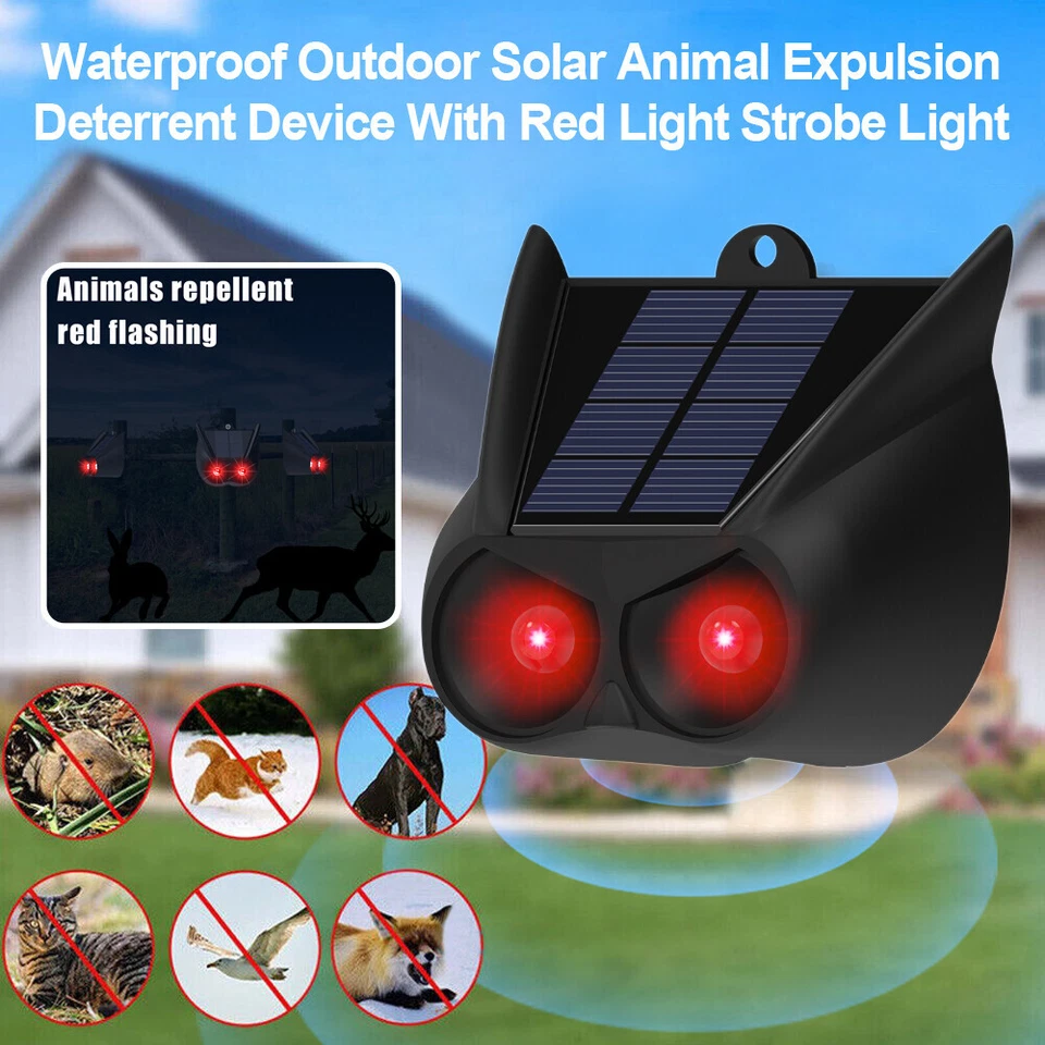 Solar Ultraschall Tiervertreiber Vogelabwehr Vogelschreck Repeller Gartenschutz - Bild 2 von 4