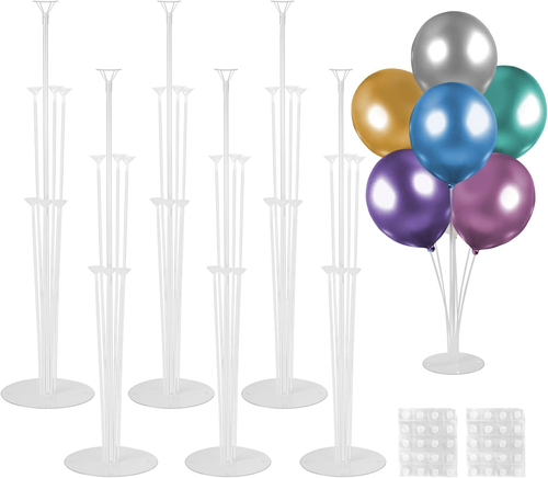 6 Sets Balloon Stand Kits, Balloon Sticks with Base for Table Centerpieces Gradu