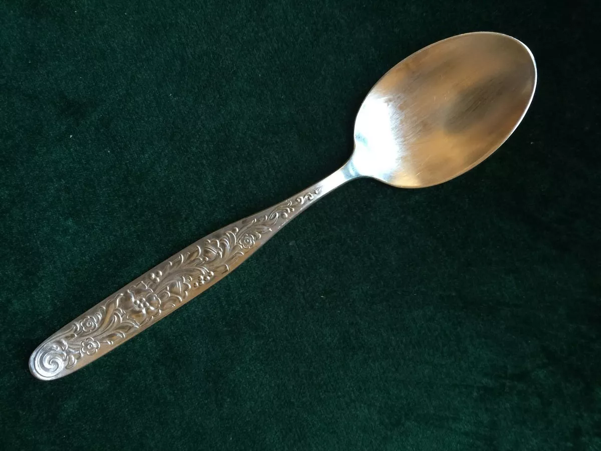 Antique MARTIN 90 36 SILVERPLATE FLATWARE Soup Spoon floral ornate