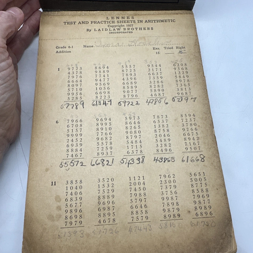 Rare! Lennes-Test and Practice Sheets In Arithmetic-Grade Six-Laidlaw  -44 - Image 4 of 4