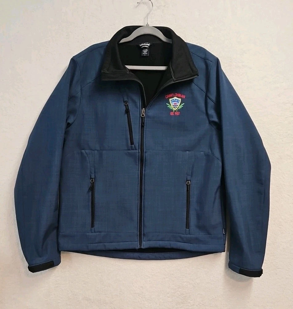 Landway Soft Shell Jacket Mens Size Lg Camp Lohikan Logo Full Zip