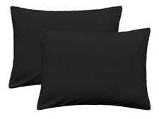 iMaylex Soft 100 Egyptian Cotton Zipper Pillow Case, Cozy Standard, Black