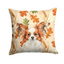 White with Red Papillon Fall Throw Pillow WDK7944PW1414