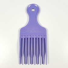 Vtg 5" Mebco Purple Lift Comb Small Mini Hair Pick Wavy Detangling Retro 1980-90