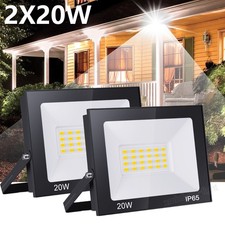 2X 20W LED Floodlight Light Security Flood Lights Outdoor Garden Lamp Cool White