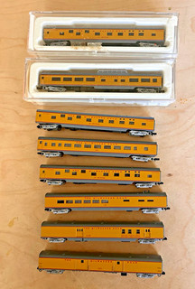 Con Cor N Scale Milwaukee Road Passenger Car Set Lot of 8 Orange/Black