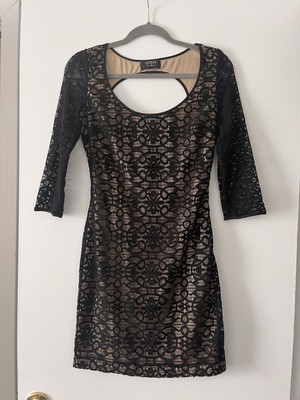 Guess black bodycon stretch dress, Black Lace Nude Underlay Dress | eBay Guess black bodycon stretch dress, Black Lace Nude Underlay Dress | eBay