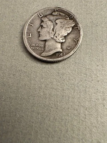 1917 D Mercury Dime In Fine Condition.  Better Condition for this Date.