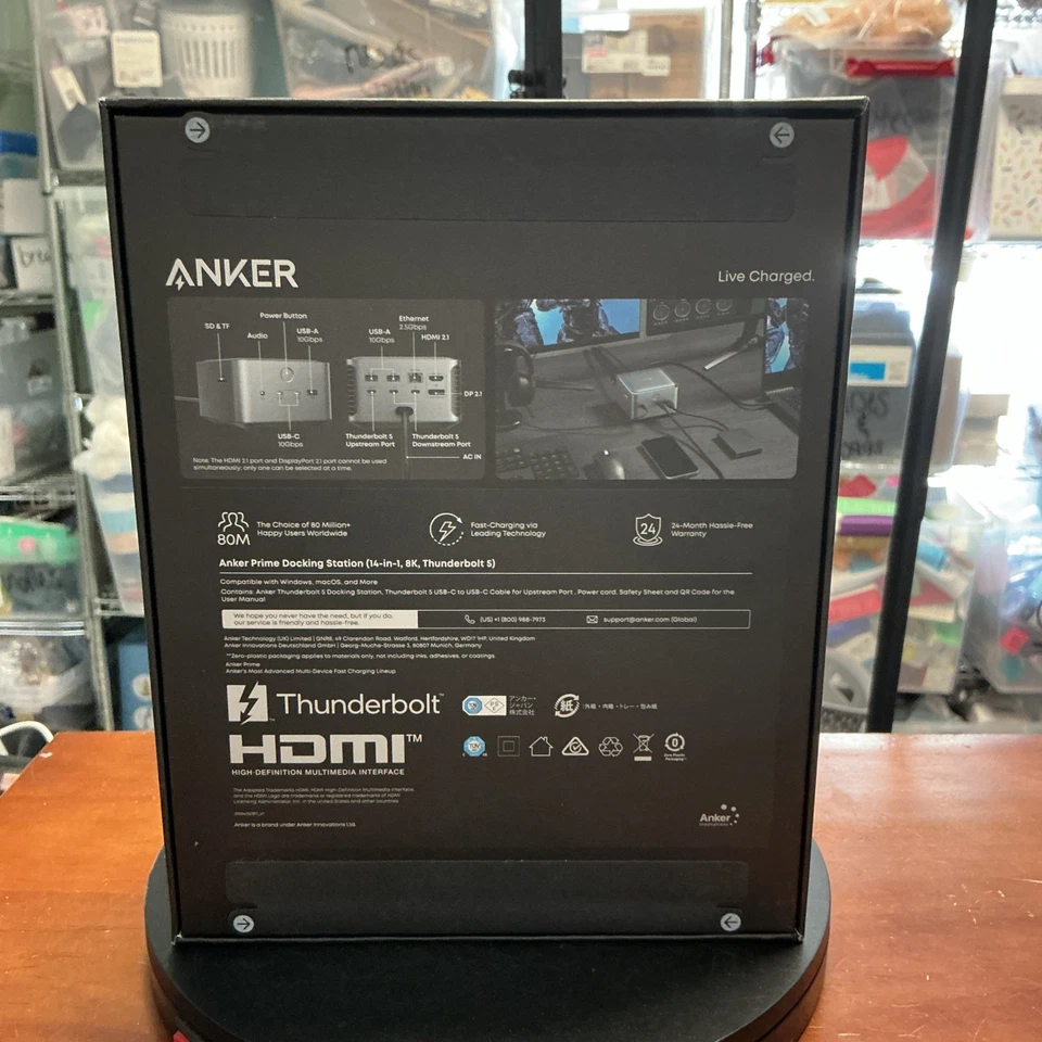 Anker Prime TB5 14-in-1 Docking Station Thunderbolt 5 8K 120Gbps 140W Charging - Image 2 of 4