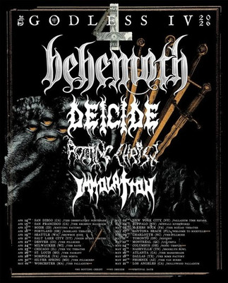 Behemoth Godless IV 2026 Dark Metal Tour Poster