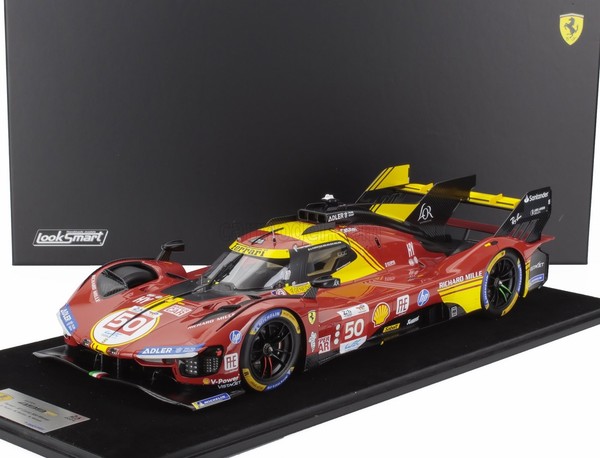Looksmart 1/12 Ferrari 499P Le Mans 2024 Fire Molina Statisches Modell Diecast-image