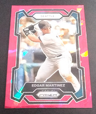 2024 Panini Prizm #101 Edgar Martinez Red Cracked Ice Seattle Mariners.     F136