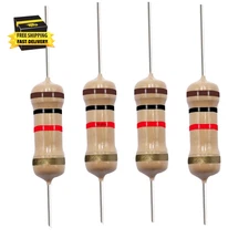 1K Ohm Carbon Film Single Fixed Resistor 1/2 W (0.5 Watts) 5% Tolerance, (1K R,