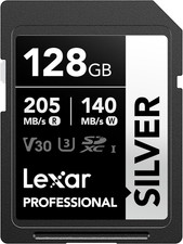 Lexar 128GB SDXC UHS-I Memory Card, 205MB/s Read, 140MB/s Write, Class 10
