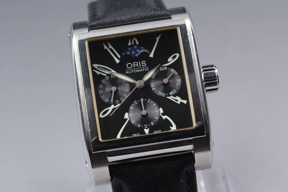 [Near MINT] ORIS Complication 7528 Moon Phase Black Dial Automatic Men's Watch - Image 3 of 4