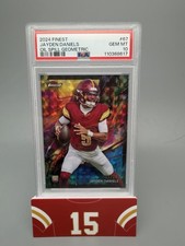 Jayden Daniels 2024 Topps Finest Oil Spill Geometric Refractor Rookie /20 PSA 10