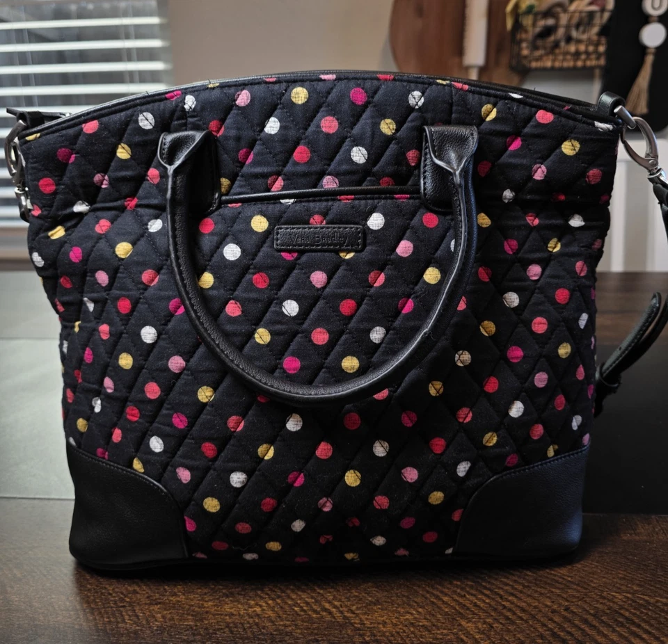 Vera Bradley Day Off 挎包 哈瓦那圆点 黑色 粉色 单肩包 手提包 钱包 — 第 4/4 张图片