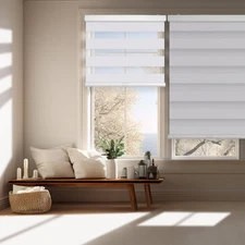 Standard Cordless Blackout Zebra Roller Shades and Blinds for Windows [Bonita, S