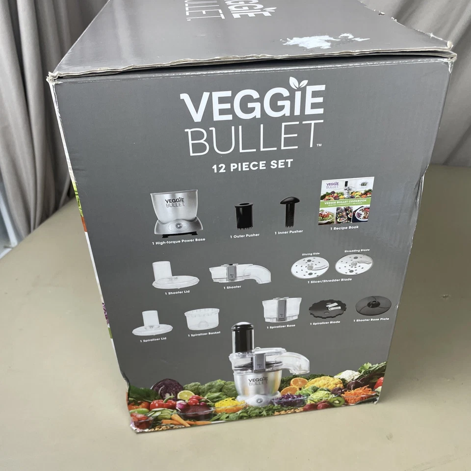 Veggie Bullet 3 Functions Slice Shred Spiralize Food Processor w/ Box NEW - Image 4 of 4