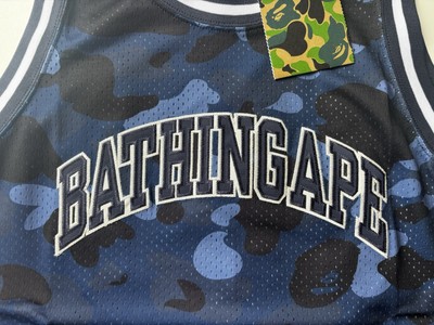 Authentic a bathing ape bape color camo basketball tank top navy
