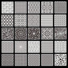 25Pcs Mixed Geometric Stencils Hollow Painting Plastic Drawing...