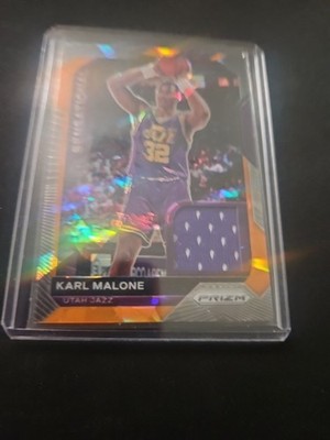 2020-21 Prizm Karl Malone Sensational Swatches Prizms Orange Ice #SSW-KML