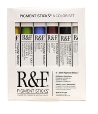 Handmade Paints - Professional Oil Pigment Stick, Introductory Colors, Set of 6