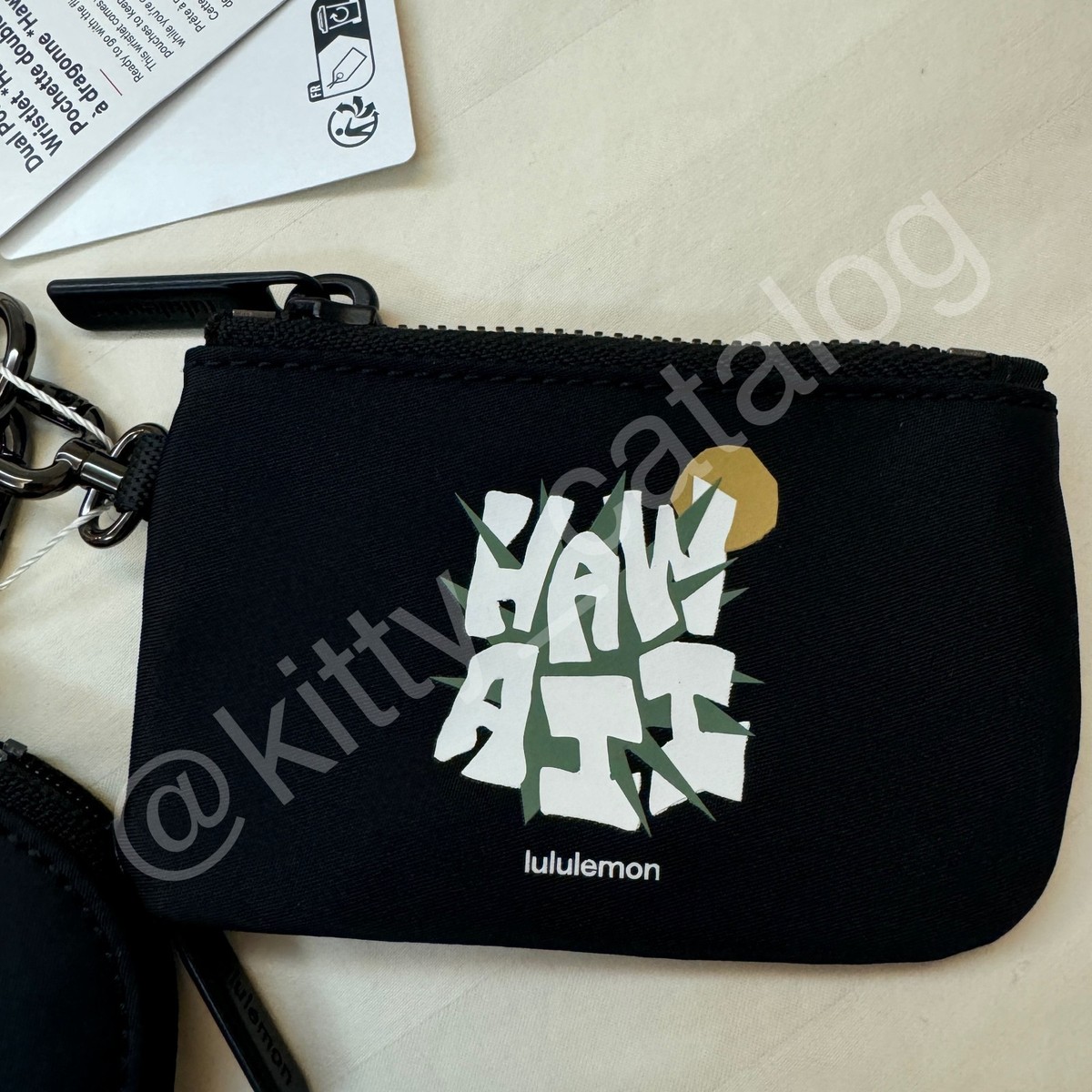 LULULEMON ポーチ ストラップ ダブル 黒×銀 LW9FRWS_069830_1?size