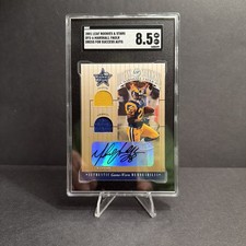 2001 Leaf R&S Marshall Faulk Dress For Success Auto SGC 8.5 - Ultra Rare PR /25