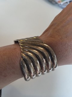 Vintage 1980s Taxco Mexico Sterling Silver Cuff Bracelet 81 Grams