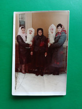 Photo Vintage  Romania Romanian Twins Twin Girls & maramă or batic scarf 1412