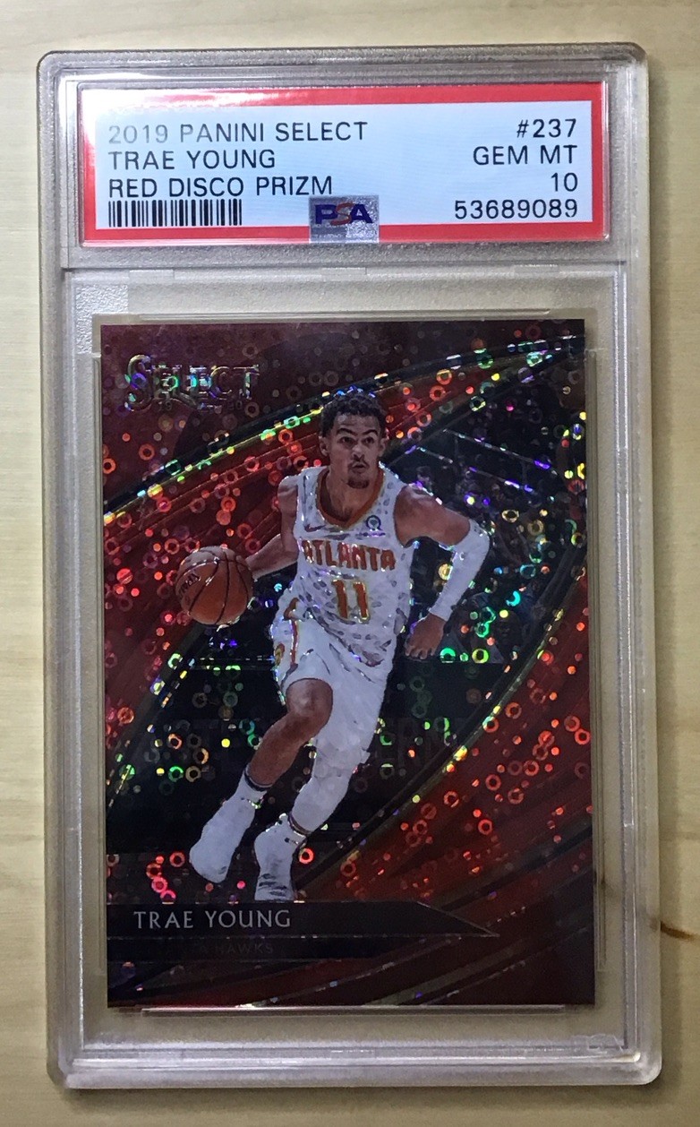 2019 Panini Select Red Disco Prizm #237 Trae Young Hawks 12/49 PSA 10 GEM MINT
