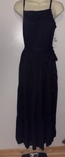 Old Navy Black Tiered Belted Maxi Dress #220740 NWT! S Small Tall ST