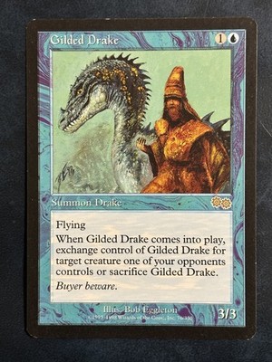 Gilded Drake (EX) - Urza's Saga - English Magic MTG - Toploader Shipping
