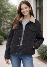 Levis Corduroy Sherpa Trucker Jacket Youth Size Medium