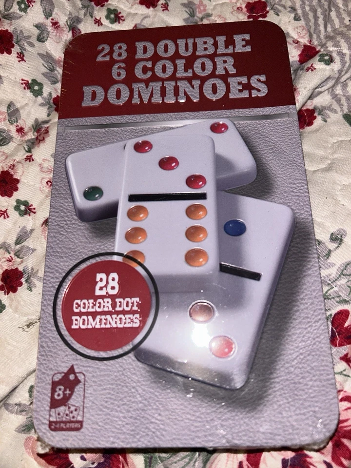 Double 6 Color Dot Dominoes Game Set - White Dominoes 28 Piece Factory Sealed! - Image 4 of 4