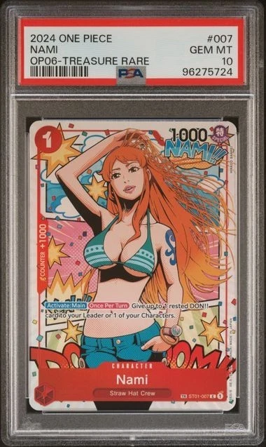 2024 One Piece Nami Full Art Treasure Rare OP06-007 PSA 10 GTC5724 TCGG