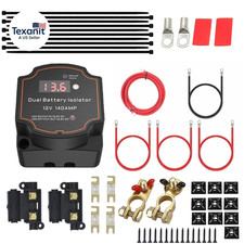 3M Split Charge Relay Kit,12V 140 Amp Smart Dual Battery Isolator Kit with Led V