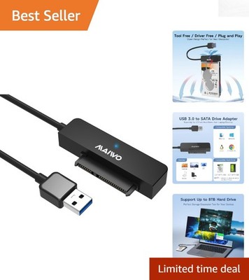 SATA to USB 3.0 Adapter - 2.5 inch External Hard Drive Converter, 8TB Capacity