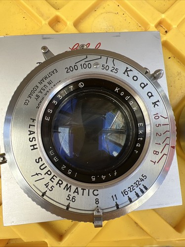 Kodak Ektar 152mm F/4.5 Lens w/ Supermatic Shutter ( Tested ) for Linhof 4X5 - Picture 2 of 3